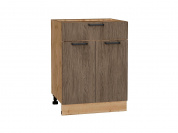 Шкаф нижний с 2-мя дверцами и ящиком Флэт 816*600*478 Brown Casella Oak 2S / Дуб Вотан
