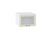 Шкаф верхний горизонтальный остекленный глубокий Ницца 358*500*574 Дуб крем / Белый