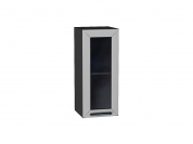 Шкаф верхний с 1-ой остекленной дверцей Глетчер 716*300*318 Гейнсборо Силк / Graphite