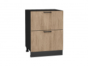 Шкаф нижний с 2-мя ящиками Флэт 816*600*478 Natural Casella Oak 2S / Graphite
