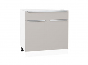 Шкаф нижний с 2-мя дверцами и ящиком Фьюжн 816*800*480 Clay Silk / Белый