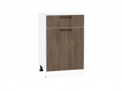 Шкаф нижний с 1-ой дверцей и ящиком Флэт 816*500*478 Brown Casella Oak 2S / Белый