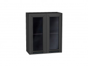 Шкаф верхний с 2-мя остекленными дверцами Глетчер 716*600*318 Маренго Силк / Graphite