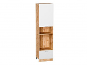 Шкаф пенал с 1-ой дверцей и ящиком под технику Флэт 2336*600*574 White In 2S / Дуб Вотан