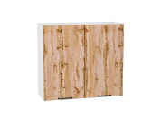 Шкаф верхний с 2-мя дверцами Флэт 716*800*318 Wotan Oak 2S / Белый