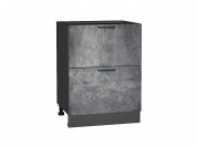 Шкаф нижний с 2-мя ящиками Флэт 816*600*478 Temple Stone 2S / Graphite