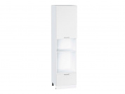 Шкаф пенал с 1-ой дверцей и ящиком под технику Квадро 2336*600*577 Белый / Белый