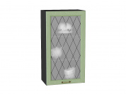 Шкаф верхний с 1-ой остекленной дверцей Ницца 920*500*318 Дуб оливковый / Graphite