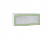 Шкаф верхний горизонтальный остекленный Ницца 358*800*318 Дуб оливковый / Белый