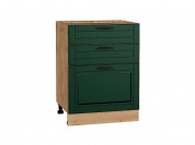 Шкаф нижний с 3-мя ящиками Дублин 816*600*478 Special Green / Дуб Вотан