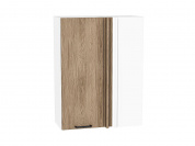 Шкаф верхний прямой угловой Флэт 920*700*345 Natural Casella Oak 2S / Белый