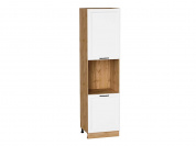 Шкаф пенал с 2-мя дверцами под технику Нео 2336*600*576 White Silk / Дуб Вотан