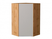 Шкаф верхний угловой Фьюжн 920*600*600 Clay Silk / Дуб Вотан