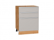 Шкаф нижний с 3-мя ящиками Фьюжн 816*600*480 Clay Silk / Дуб Вотан