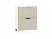 Шкаф нижний с 2-мя ящиками Фрейм 816*600*484 Cream Silk / Белый