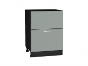 Шкаф нижний с 2-мя ящиками Квадро 816*600*481 Аквамарин / Graphite