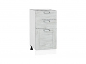 Шкаф нижний с 3-мя ящиками Лофт 816*400*480 Nordic Oak / Белый
