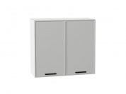 Шкаф верхний с 2-мя дверцами Фрейм 716*800*324 Grey Silk / Белый