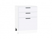 Шкаф нижний с 3-мя ящиками Фрейм 816*600*484 White Silk / Белый