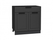 Шкаф нижний с 2-мя дверцами и ящиком Глетчер 816*800*478 Маренго Силк / Graphite