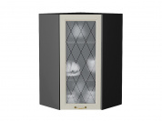 Шкаф верхний угловой остекленный Ницца 920*600*600 Агат / Graphite