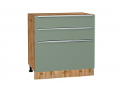 Шкаф нижний с 3-мя ящиками Фьюжн 816*800*480 Silky Mint / Дуб Вотан