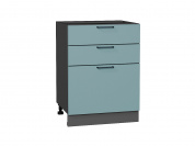 Шкаф нижний с 3-мя ящиками Флэт 816*600*478 Grey-green In 2S / Graphite