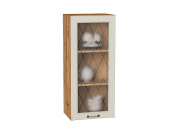 Шкаф верхний с 1-ой остекленной дверцей Ницца 920*400*318 Дуб крем / Дуб Вотан