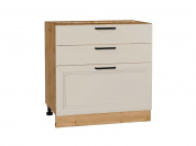 Шкаф нижний с 3-мя ящиками Нео 816*800*480 Cream Silk / Дуб Вотан