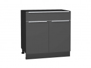 Шкаф нижний с 2-мя дверцами и ящиком Фьюжн 816*800*480 Stormy Silk / Graphite