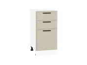 Шкаф нижний с 3-мя ящиками Фрейм 816*400*484 Cream Silk / Белый