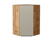 Шкаф верхний угловой Фьюжн 920*600*600 Silky Grey / Дуб Вотан