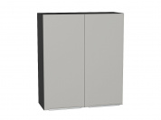Шкаф верхний с 2-мя дверцами Фьюжн 920*800*320 Silky Light Grey / Graphite