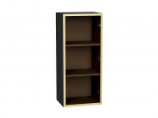 Шкаф верхний с 1-ой остекленной дверцей 920*400*322 Золотой / Graphite