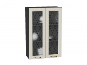 Шкаф верхний с 2-мя остекленными дверцами Ницца 920*600*318 Агат / Graphite