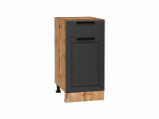 Шкаф нижний с 1-ой дверцей и ящиком Глетчер 816*400*478 Маренго Силк / Дуб Вотан