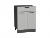 Шкаф нижний с 2-мя дверцами и ящиком Фрейм 816*600*484 Grey Silk / Graphite