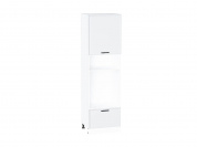 Шкаф пенал с 1-ой дверцей и ящиком под технику Фрейм 2132*600*580 White Silk / Белый