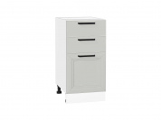 Шкаф нижний с 3-мя ящиками Нео 816*400*480 Grey Silk / Белый