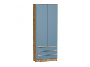 Шкаф двухстворчатый Стиль ШК-803 с ящиками 2110*800*376 Silky Blue