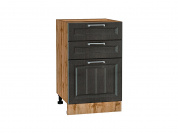 Шкаф нижний с 3-мя ящиками Прага 816*500*478 Венге премиум / Дуб Вотан