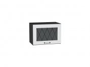 Шкаф верхний горизонтальный остекленный Ницца 358*500*318 Белый / Graphite