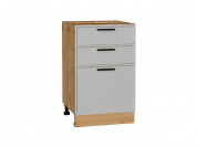 Шкаф нижний с 3-мя ящиками Фрейм 816*500*484 Grey Silk / Дуб Вотан