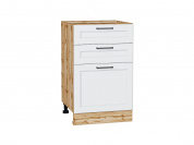 Шкаф нижний с 3-мя ящиками Барселона 816*500*484 Белый / Дуб Вотан