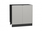 Шкаф нижний с 2-мя дверцами Фьюжн 816*800*480 Silky Light Grey / Graphite