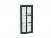 Шкаф верхний с 1-ой остекленной дверцей Дублин 920*400*318 Special Green / Белый