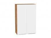Шкаф верхний с 2-мя дверцами Фьюжн 920*600*320 Silky White / Дуб Вотан