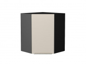 Шкаф верхний угловой Фьюжн 716*600*600 Cream Silk / Graphite