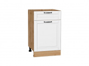 Шкаф нижний с 1-ой дверцей и ящиком Дублин 816*500*478 Special White / Дуб Вотан