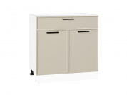 Шкаф нижний с 2-мя дверцами и ящиком Фрейм 816*800*484 Cream Silk / Белый